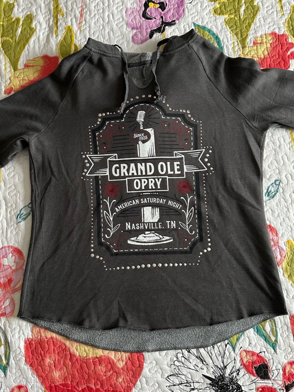 Grand Ole Opry Sequin Floral Mic Hoodie